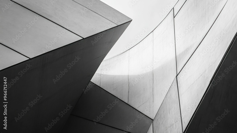 Poster abstract architectural design, geometric shapes in a minimalist style, capturing light and shadow pl