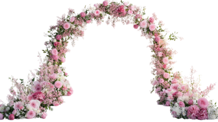 wedding arch flowers on a transparent background