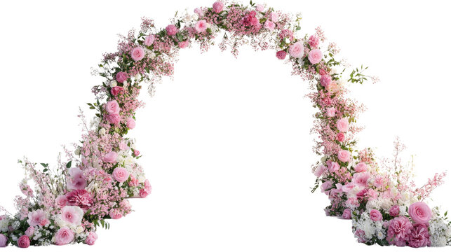 wedding arch flowers on a transparent background