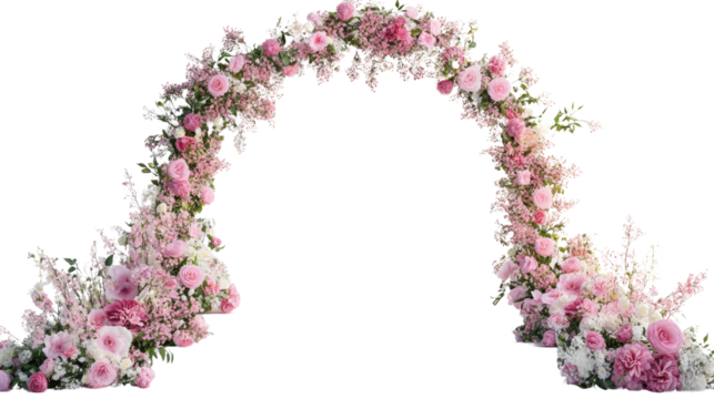 wedding arch flowers on a transparent background