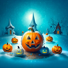 halloween background with pumpkins