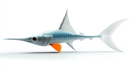 Naklejka premium D Render of a Blue and Orange Cartoon Swordfish
