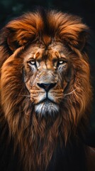 Fototapeta premium Majestic Lion Portrait, Close Up of Face and Mane.