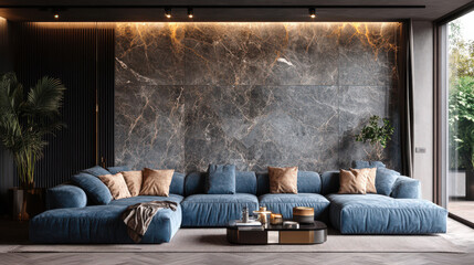 liveing room with decorated in minimal style