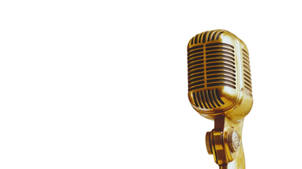 Retro microphone on a transparent background