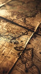 Fototapeta premium Vintage map texture.