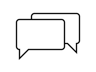 ミニマルなチャットアイコンH：黒線