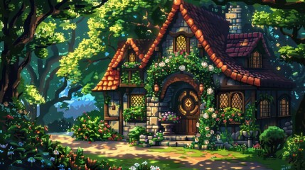 Enchanting Cottage in a Lush Forest.