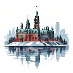 Fototapeta premium the AI Image Generator, Castle in the Canadian Landscape