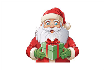 Santa Claus with gift box Clip Art Vectors & Illustrations.  Santa and gift box Clip Art vector illustration.