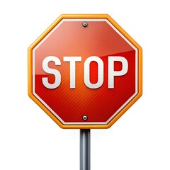 Obraz premium stop warning sign isolated on white background