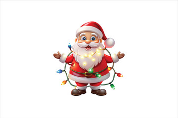 lighting Santa clip art. Santa head with lighting vector. 