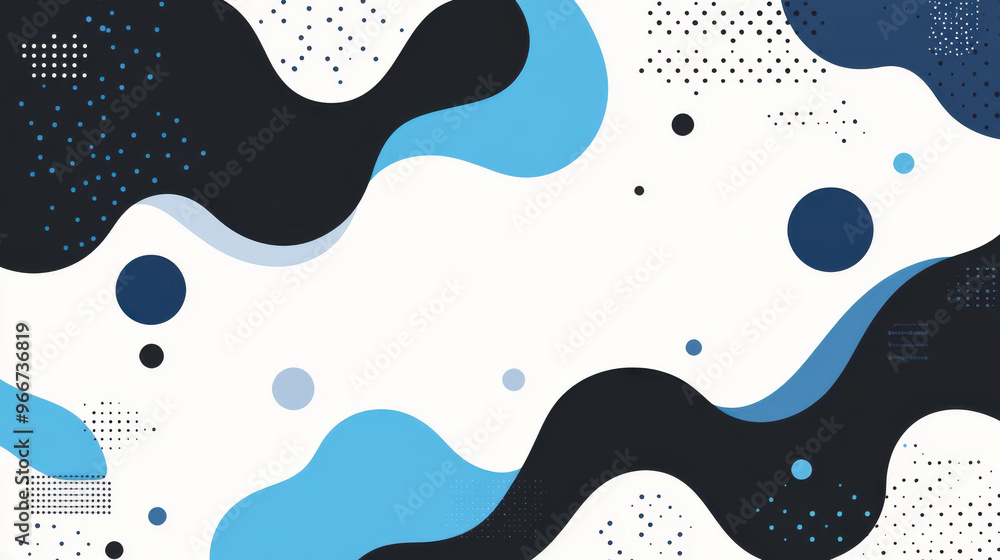 Poster bright blue gradation banner background with random lines in an abstract memphis style. perfect for 