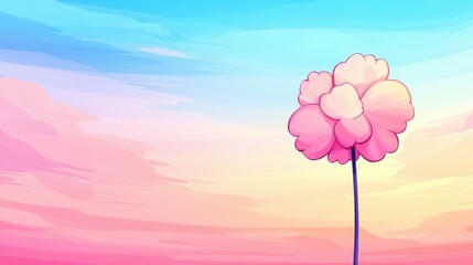 Obraz premium A dreamy twilight sky painted in soft hues, perfect for capturing the whimsy of sweet cotton candy moments.