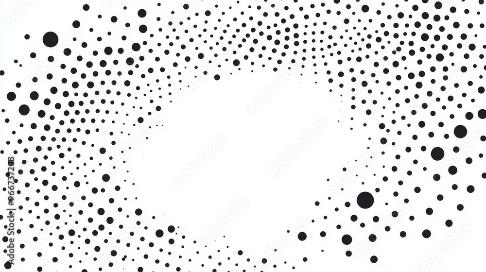 Poster discover a modern halftone dot circle frame design, perfect for adding a playful yet stylish touch t