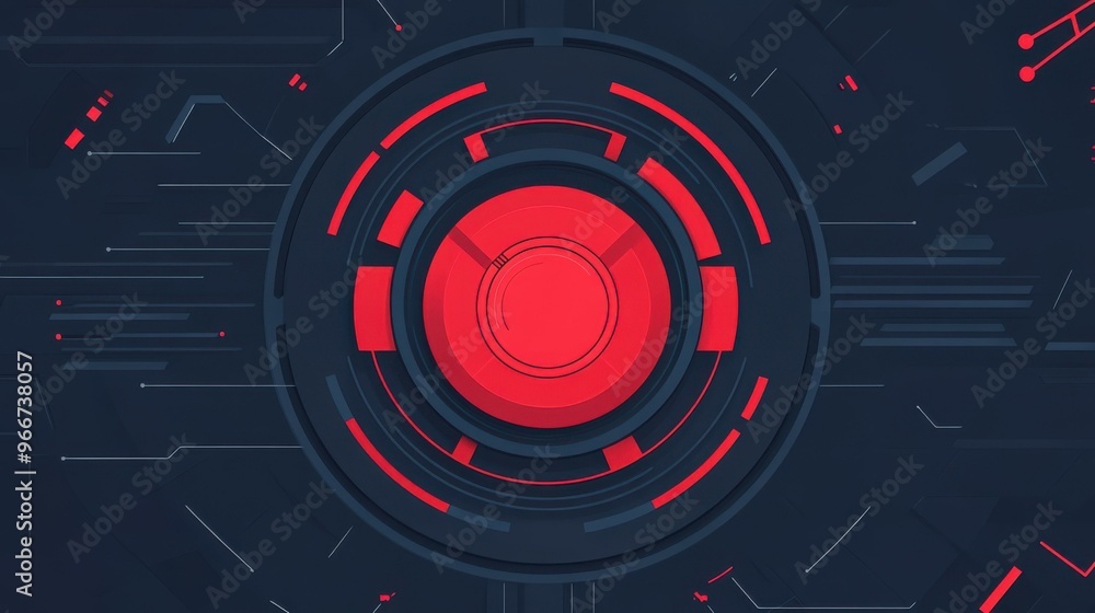 Poster explore a vibrant red control panel design, showcasing a futuristic interface with abstract textures