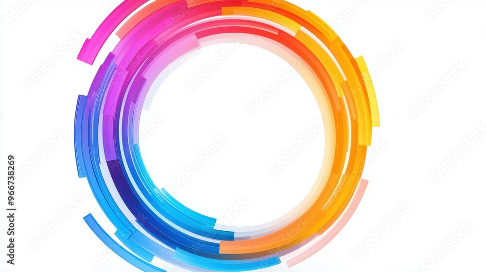 Poster discover a vibrant circular frame with a gradient, perfectly designed for modern visuals and illustr