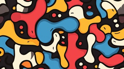 Explore a whimsical doodle pattern thats lively and chaotic, perfect for adding a modern touch to any design project.