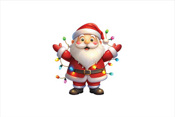 lighting Santa clip art. Santa head with lighting vector. 