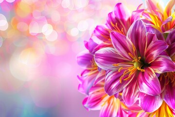 Obraz premium Vibrant Pink and Purple Lily Bouquet