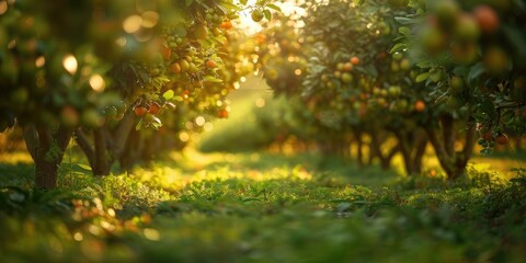 Abundant Kiwi Orchard Trees Abundantly Laden with Ripe Fruit