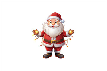 lighting Santa clip art. Santa head with lighting vector. 