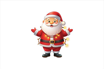 lighting Santa clip art. Santa head with lighting vector. 