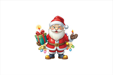 lighting Santa clip art. Santa head with lighting vector. 