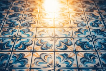 Elegant Floral Ceramic Tiles in Warm Light