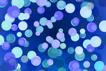 a collection of many colorful balls scattered on a blue gradient background