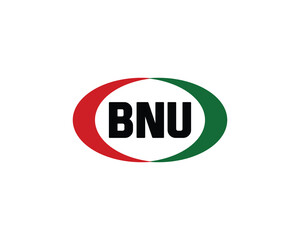 BNU logo design vector template. BNU