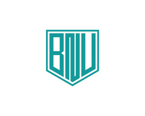 BNU logo design vector template. BNU