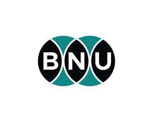 BNU logo design vector template. BNU