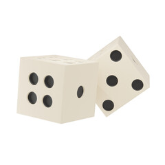 dices icon and 3d illustration