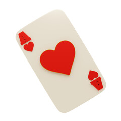 heart ace card icon and 3d illustration