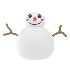 snowman 3d icon and illustration