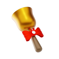 bell and ribbon 3d icon and illustration