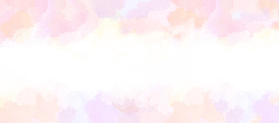 ピンクの水彩タッチの背景素材　アブストラクト（白い背景）　