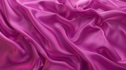 Obraz premium A close-up of a soft, smooth, and silky pink fabric. The fabric is draped in a series of elegant waves and folds, creating a luxurious and inviting texture.