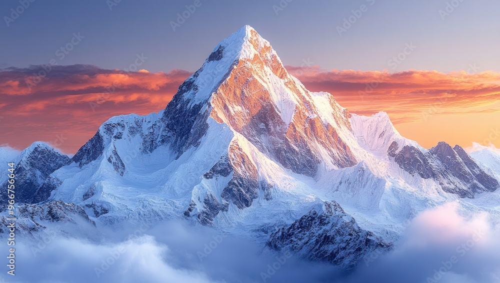 Wall mural Majestic Mountain Peak at Sunset