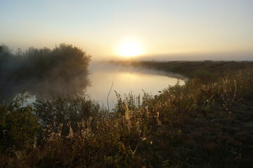 sunrise over the river