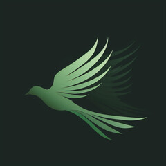Obraz premium Minimalist Bird Silhouette with Gradient Wings in Motion 