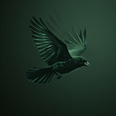 Fototapeta premium Graceful Bird in Midflight with Outstretched Wings 