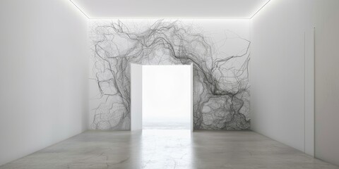 Intricate Mind Map Displayed on White Wall Peeking into the Unseen Ground