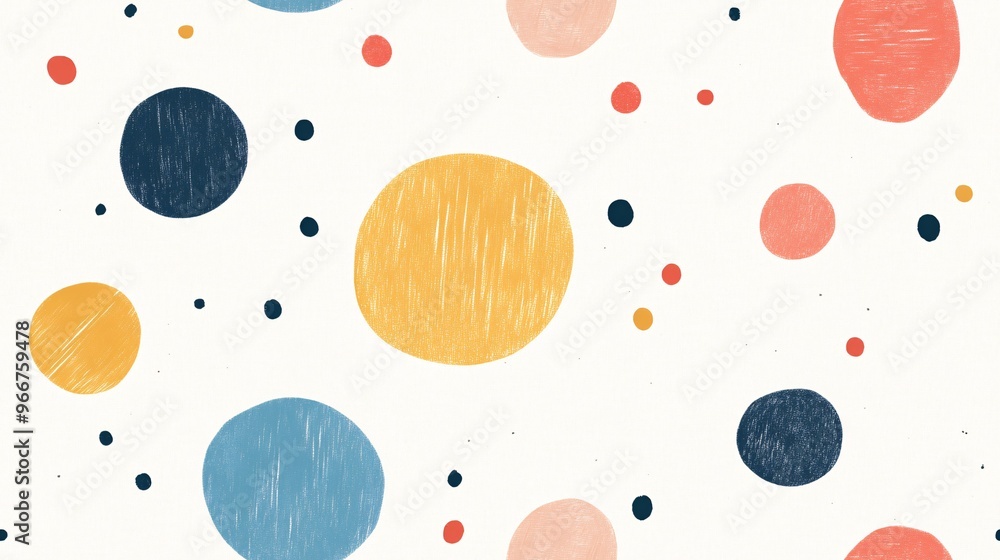 Poster colorful polka dot seamless pattern: a vibrant and cheerful seamless pattern featuring colorful polk