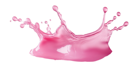 splash of pink liquid on transparent background