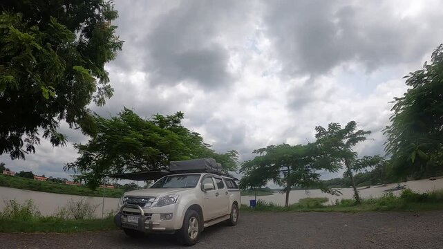 Timelapse at the Mun River, Sisaket Province, Thailand