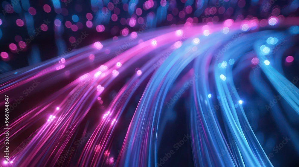 Aufkleber abstract glowing lines of light, creating a futuristic and technological design.
