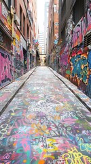 Fototapeta premium Colorful Graffiti Alleyway.