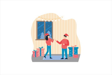 Christmas Celebration Flat Design Illustration